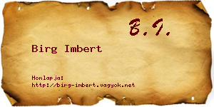 Birg Imbert névjegykártya